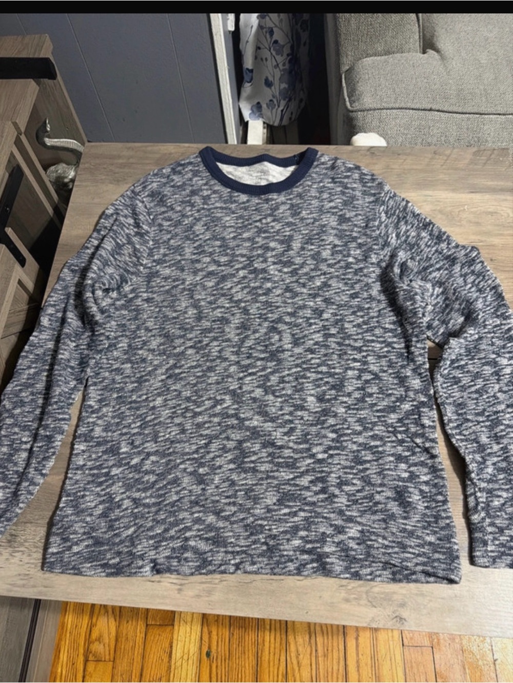 Men's Navy & Gray Marled Crewneck Sweater
